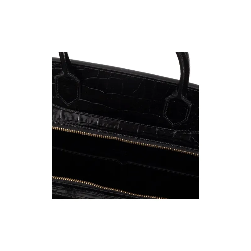 Burberry Patent Leather Calfskin Shoulder Bag Crossbody Bag Handbag Women's Black-3