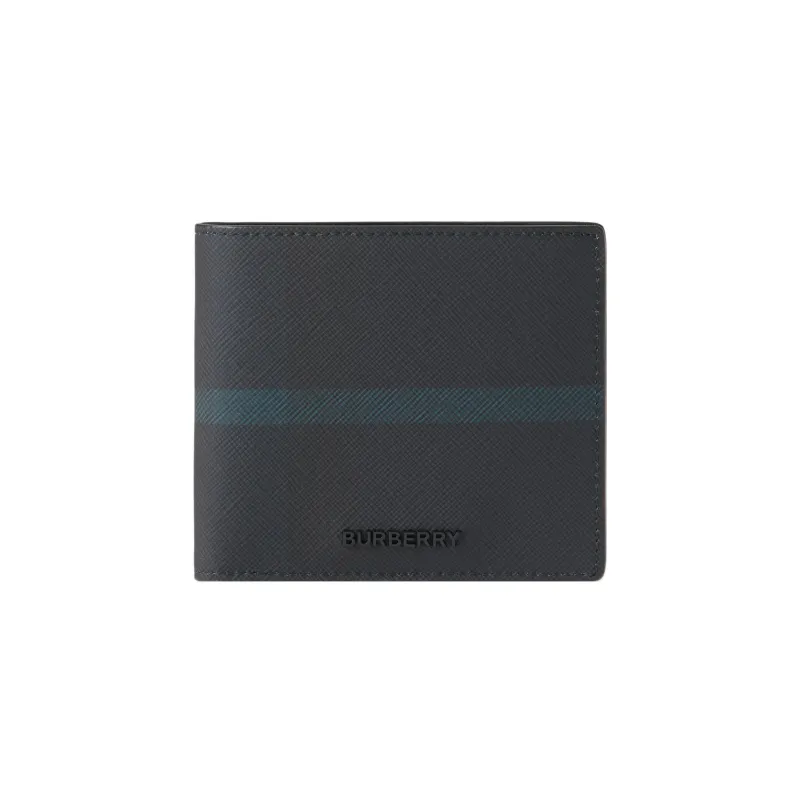 Burberry Polyurethane Cotton Polyester Wallet Regular Men's Marine Blue-0