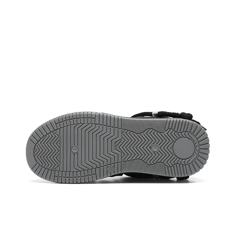 Warrior Lightweight Breathable Height Increasing Platform Height Increasing Skateboard Shoes Men's Black Beige-5