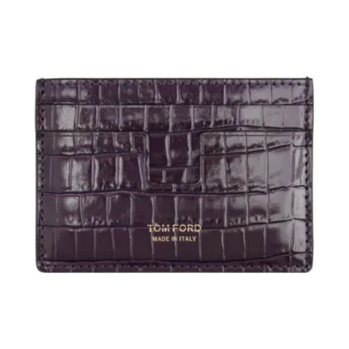 TOM FORD Leather Card Holder Men's Purple