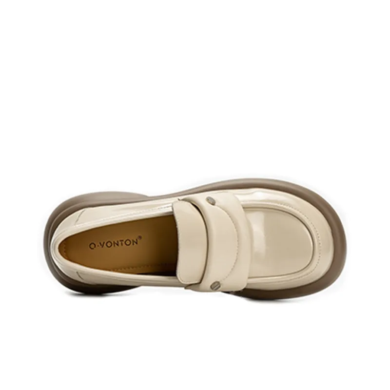 Q.VONTON Loafers Women's Low Top Ecru/Black-6