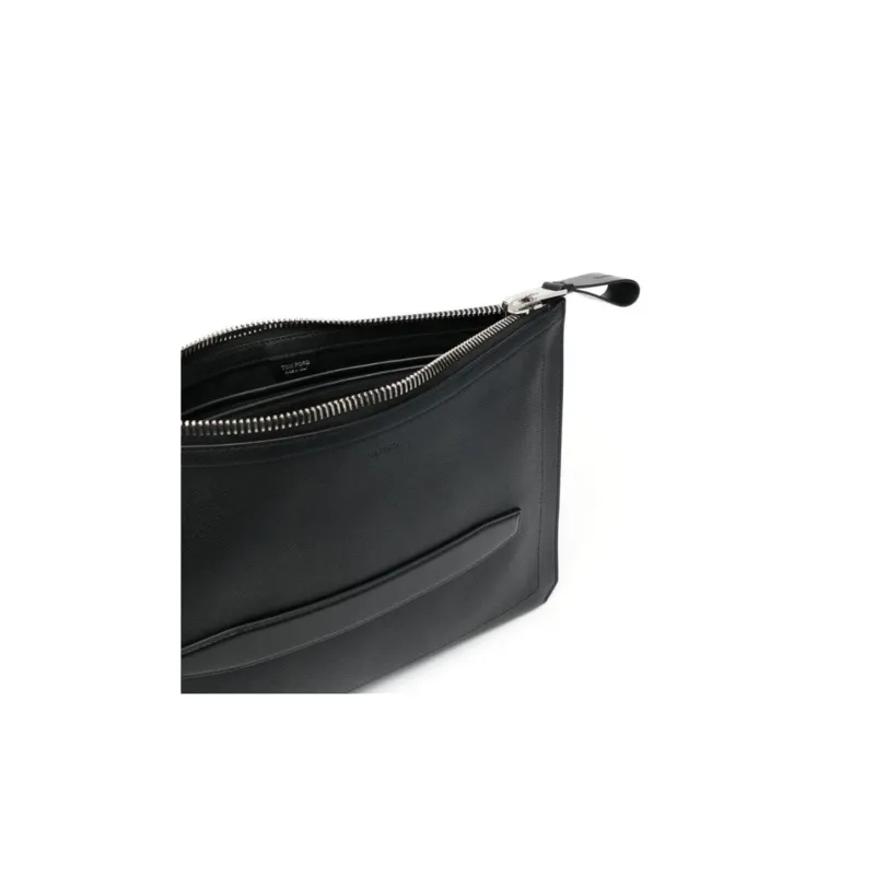TOM FORD Calfskin Clutch Men's Black-2