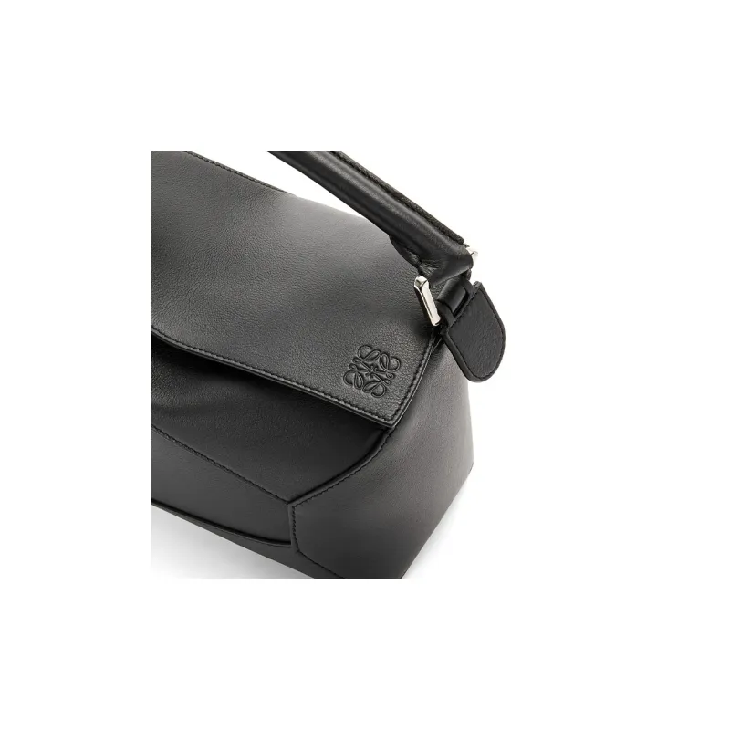 LOEWE Puzzle Cow Leather Handbag, Shoulder Bag, Crossbody Bag Trumpets Women's Black-5