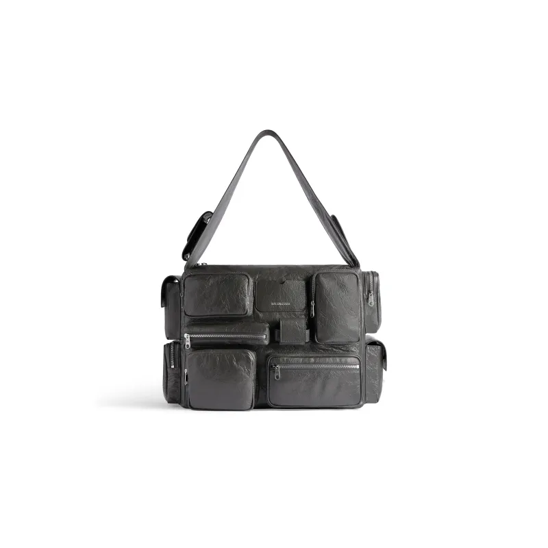 Balenciaga Superbusy Crossbody Messenger Unisex Leather Black-0