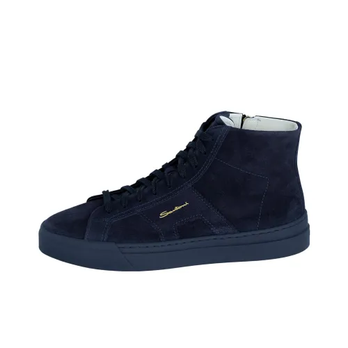 Santoni Logo-print Leather Sneakers