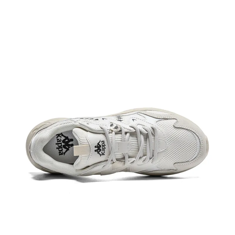 Kappa Anti Slip Wear Resistant Breathable Lightweight Low Top Chunky Sneakers Women's Heron Feather White-3