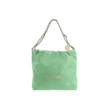 CHANEL Bright Calfskin Tote Bag, Shopping Bag, Handbag, Shoulder Bag Trumpets Women's Grass Green