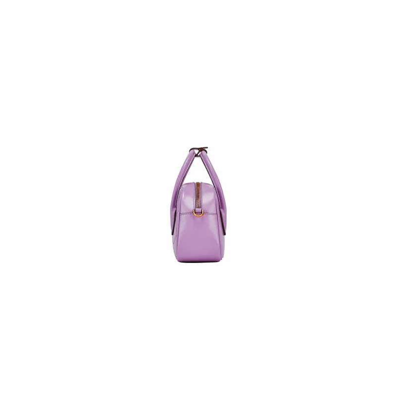 Hush Puppies Cow Leather Shoulder Bag, Crossbody Bag, Handbag Medium Size Women's White/Black/Purple-2