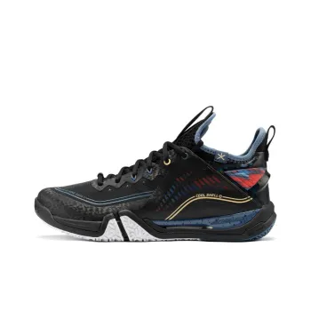 LiNing ⅡPRO Cushioned Slip Resistant Abrasion Resistant Low Top Badminton Shoes Men's Black Blue