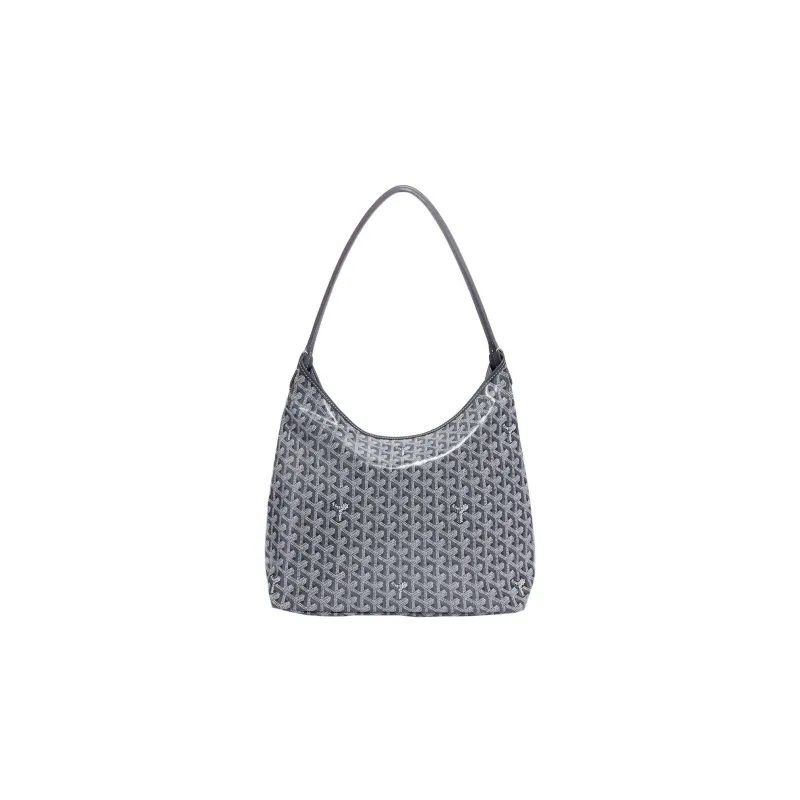 GOYARD Bohème Hobo Canvas With Leather Hobo Bag Shoulder Bag Shoulder Bag Women's Gray/Dark Green Heart Edition-2