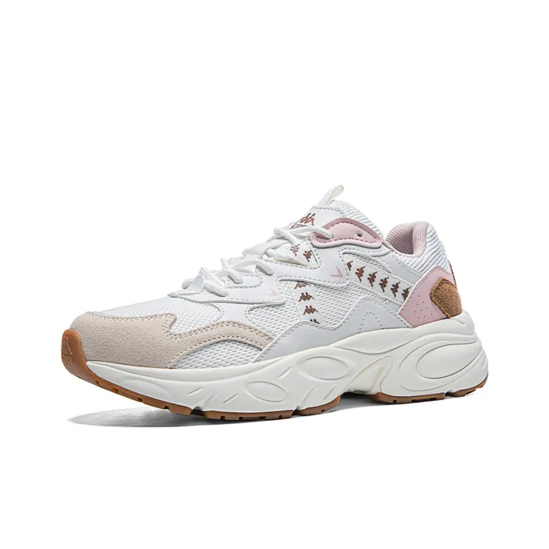 Kappa Anti Slip And Wear Resistant Lightweight Low Top Chunky Sneakers Women's White Beige-2