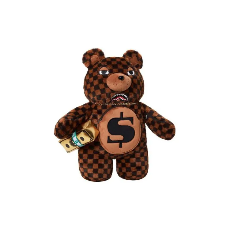SPRAYGROUND Polyester Doll Bag, Bear Bag, Casual Bag, Backpack Tubas Unisex Brown-1