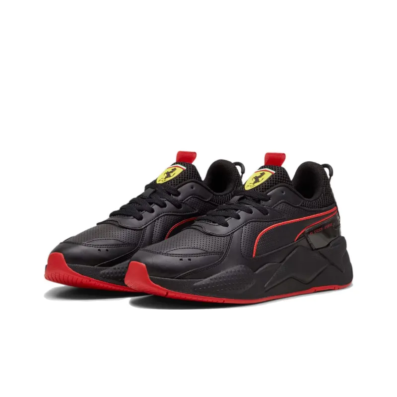 PUMA Scuderia Ferrari RS X Cushioning, Slip Resistant, And Abrasion Resistant Low Top Casual Shoes Men's Black Red-2