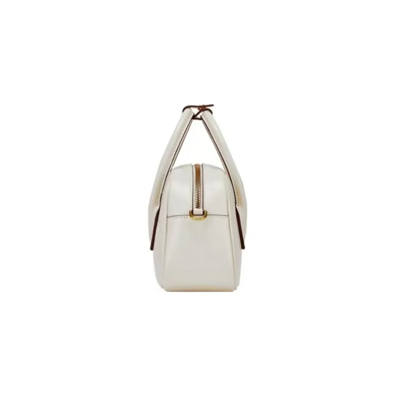 Hush Puppies Cow Leather Shoulder Bag, Crossbody Bag, Handbag Medium Size Women's White/Black/Purple-7