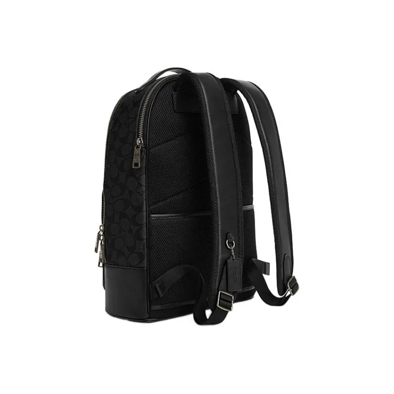 COACH ETHAN Fabric With Artificial Leather Backpack Large Size Men's Black-3