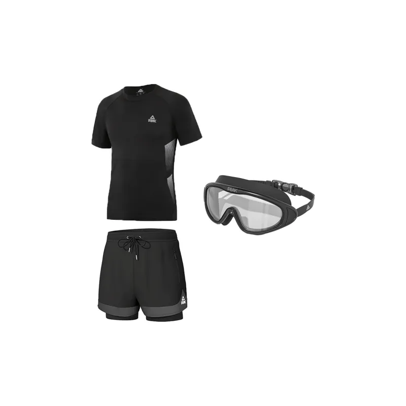 PEAK Swimming Sets Polyester Pool Men's Black Gray Color-2