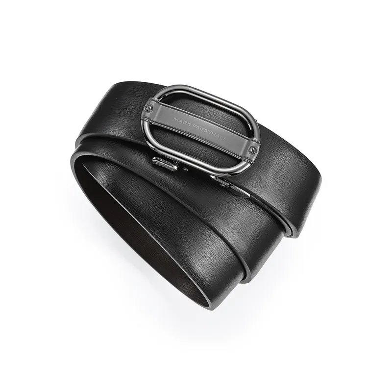 FAIRWHALE Trendy Casual Alloy Automatic Buckle Genuine Leather Belt Men's Width 3.5CM-4