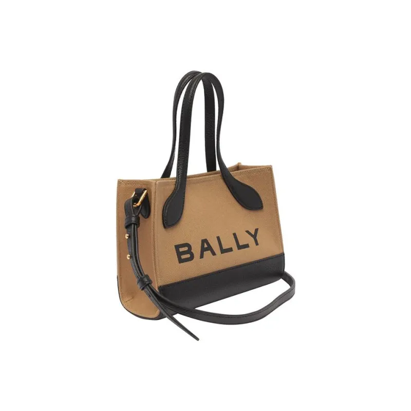 BALLY Keep On Logo-stamp Canvas Tote Bag-1