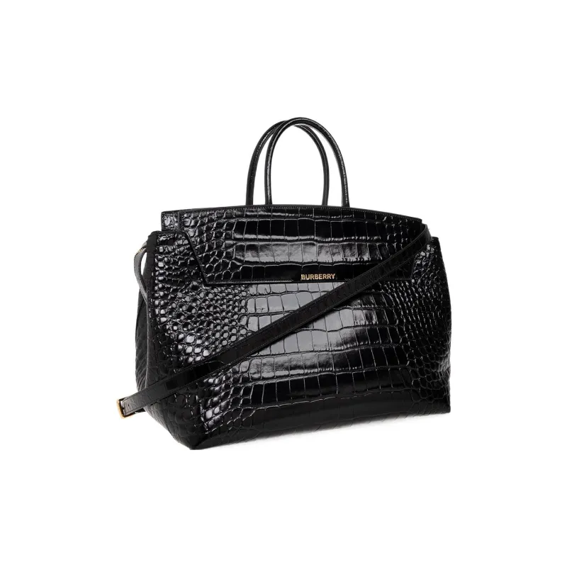 Burberry Patent Leather Calfskin Shoulder Bag Crossbody Bag Handbag Women's Black-1