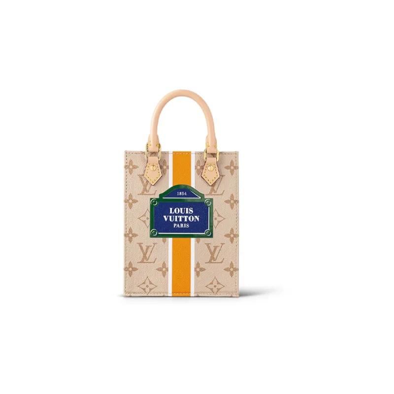 LOUIS VUITTON Petit Sac Plat Beige/Ocher-0