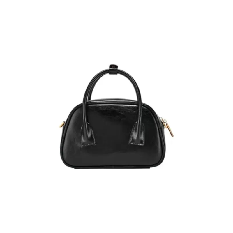 Hush Puppies Cow Leather Shoulder Bag, Crossbody Bag, Handbag Medium Size Women's White/Black/Purple-13