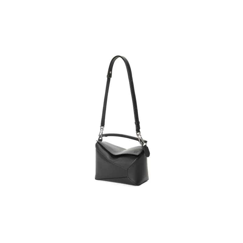 LOEWE Puzzle Cow Leather Handbag, Shoulder Bag, Crossbody Bag Trumpets Women's Black-1