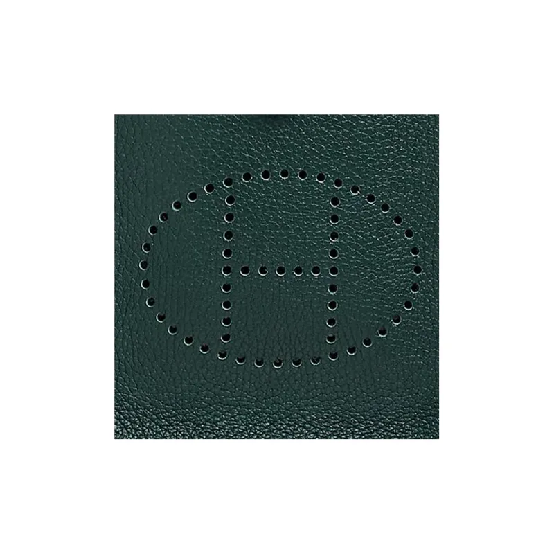 HERMES Evelyne Taurillon Clemence Leather Shoulder Bag, Crossbody Bag Women's Cypress Green-4