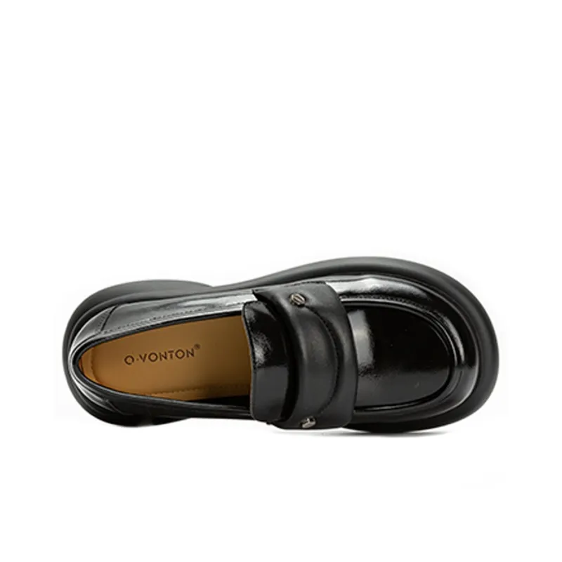 Q.VONTON Loafers Women's Low Top Ecru/Black-1