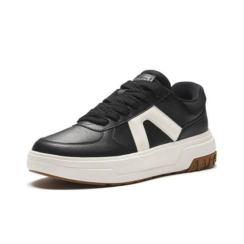 Anta A Road Slip Resistant Cushioning Low Top Skateboard Shoes Men's Black White-1