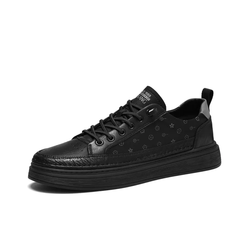 AOKANG Business Trendy Print Slip-Resistant Cushioning Wear-Resistant Lightweight Low-Top Skateboard Shoes Men's Box-1