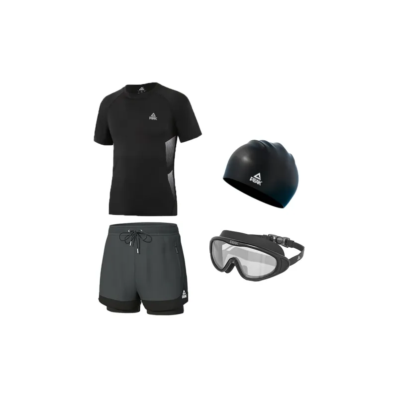 PEAK Swimming Sets Polyester Pool Men's Black Gray Color-7