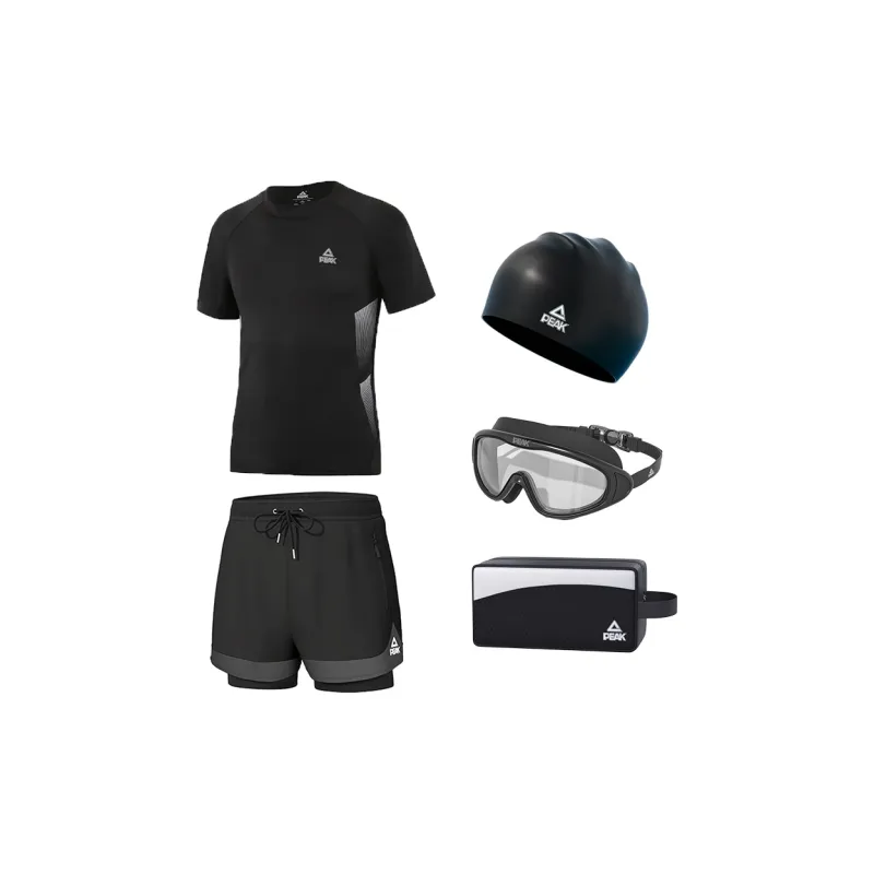 PEAK Swimming Sets Polyester Pool Men's Black Gray Color-4