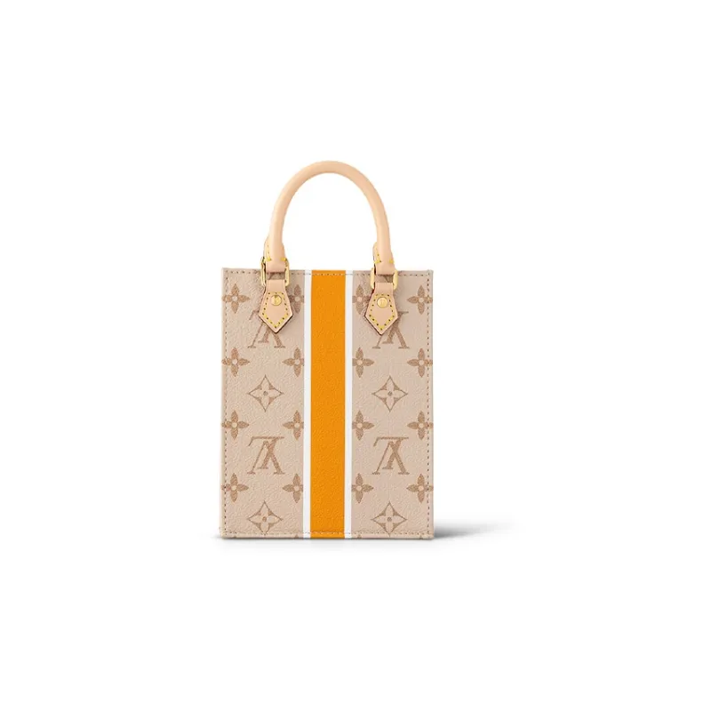 LOUIS VUITTON Petit Sac Plat Beige/Ocher-2