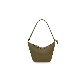 LOEWE Hammock Hobo Cow Leather Hobo Bag Handbag Shoulder Bag Women's Dark Khaki Green
