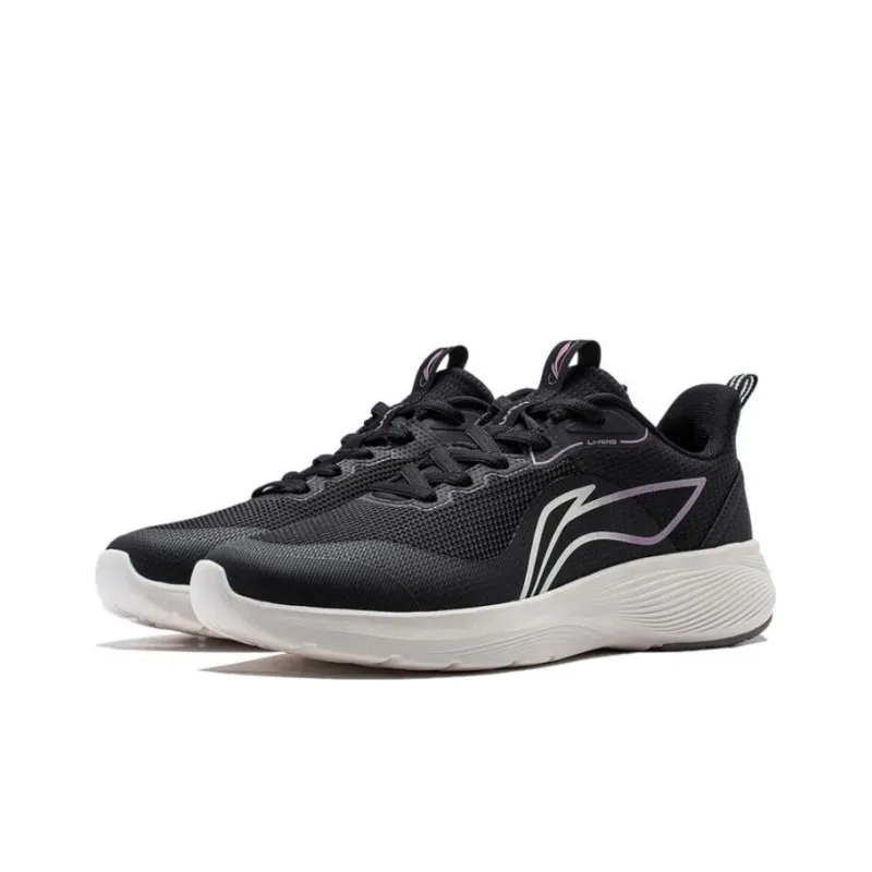 LINING Take A Dip Running Shoes Women's Low Top Black White-2
