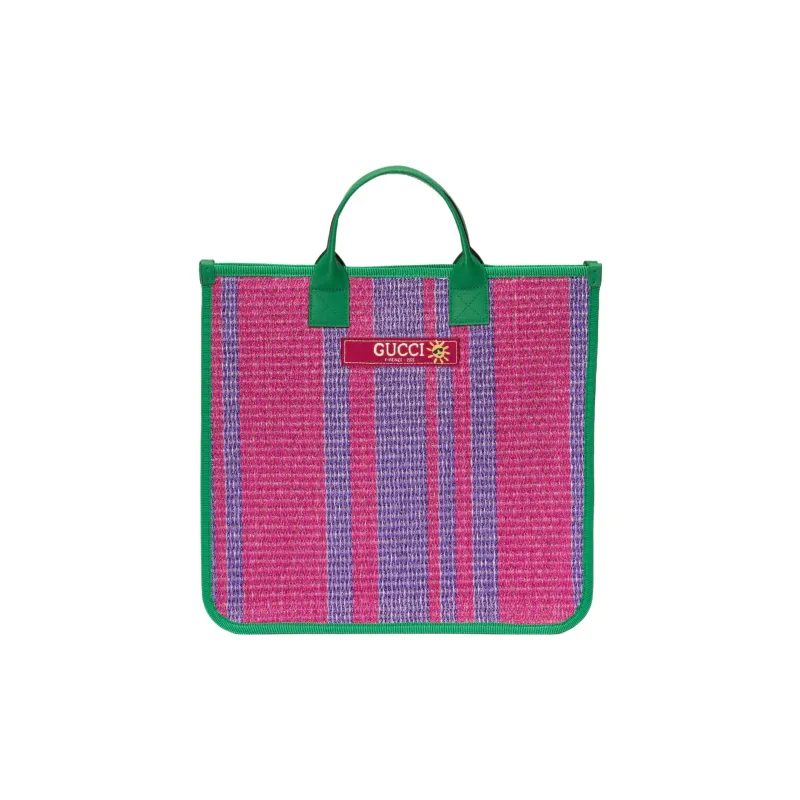 GUCCI Cotton Fabric With Supreme Canvas Tote Bag Shopping Bag Handbag Regular Kids' Pink/Purple-0