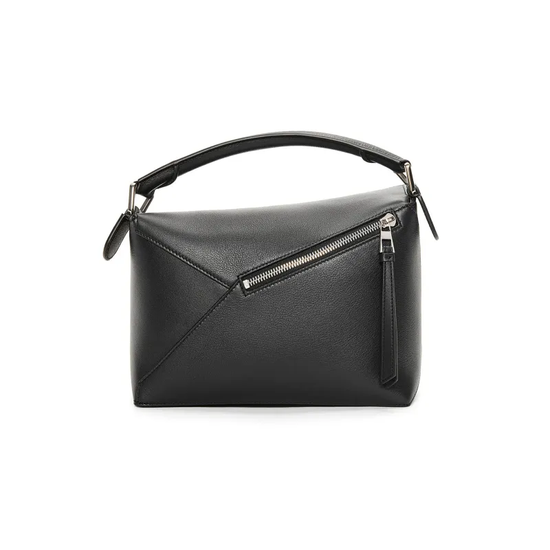 LOEWE Puzzle Cow Leather Handbag, Shoulder Bag, Crossbody Bag Trumpets Women's Black-4