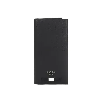 BALLY Cow Leather Coin Purses Wallets Men's Black