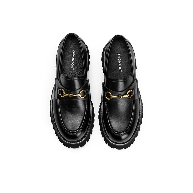 Q.VONTON Loafers Women's Low Top Coffee/Black-2