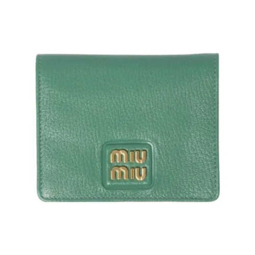 MIU MIU Leather Wallet Small Size Women's Green