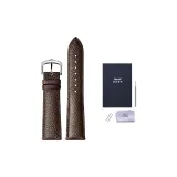 [Short/Long-with Pin Buckle]Brown Litchi Grain