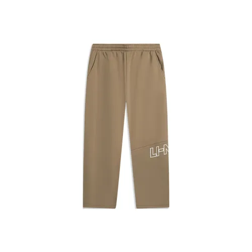 LINING Sports Life Collection Knitted Sweatpants Men Teak Brown