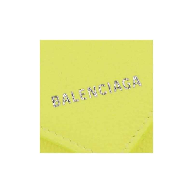 Balenciaga Leather Key Pouch Women's Yellow-5