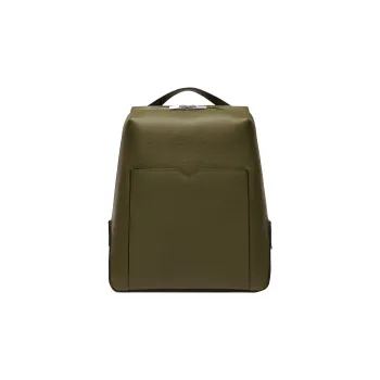 Valextra Millepunte Calfskin Backpack Medium Size Men's Army Green