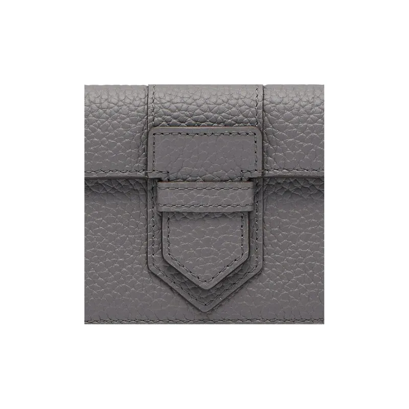 Delvau Presse Taurillon Soft Soft Calfskin Card Holder Unisex Gray-4