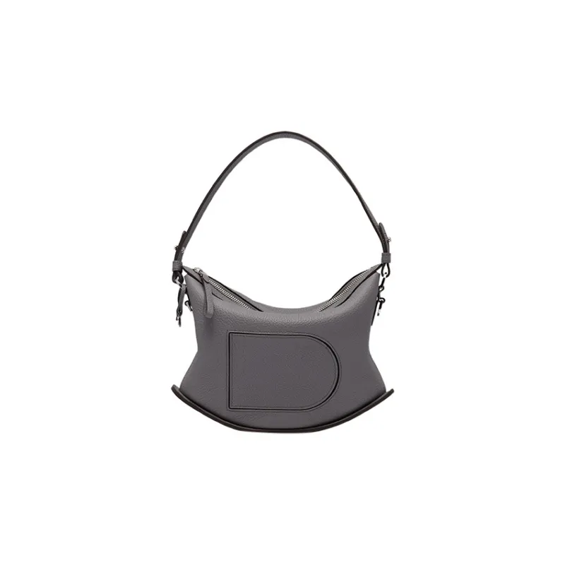 Delvau Pin Delicate Grain Calfskin One Shoulder Handbags Women's Gray-0