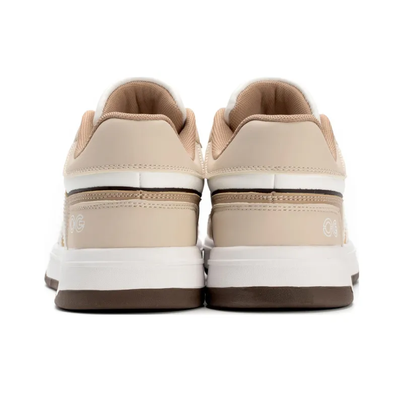 HOGK Anti Slip And Wear Resistant Lightweight Low Top Skateboard Shoes Unisex Khaki Brown-5
