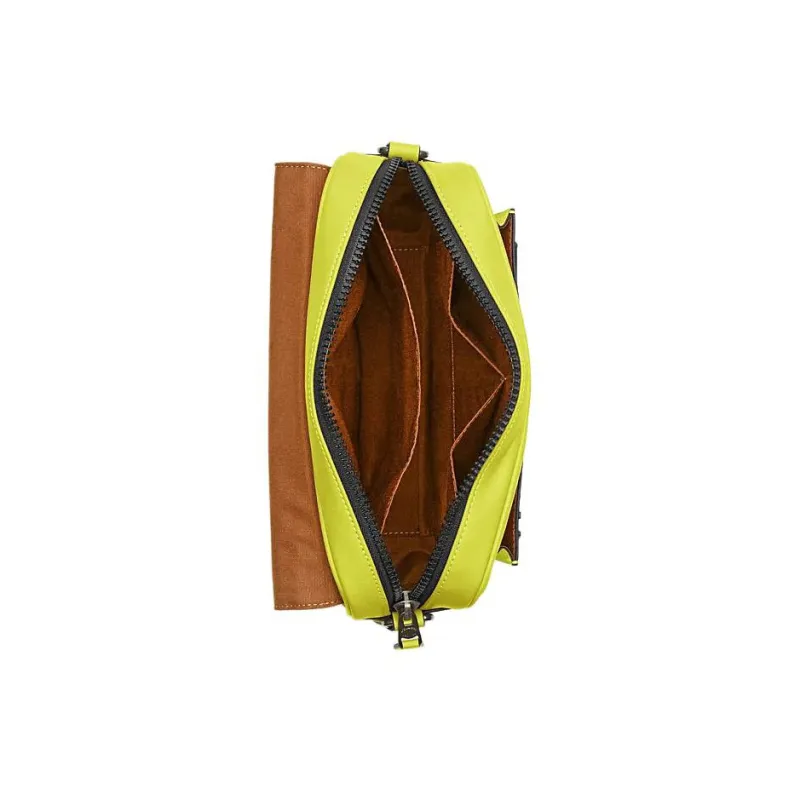 COACH Track Cow Leather Messenger Bag Shoulder Bag Crossbody Bag Men's Lemon Yellow-2