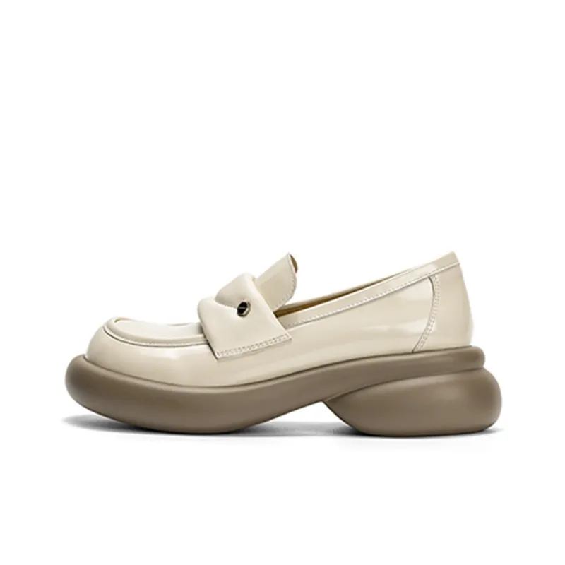 Q.VONTON Loafers Women's Low Top Ecru/Black-5