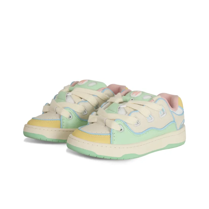 Ollieskate Low-Top Skateboard Shoes Unisex Beige Green Yellow-3